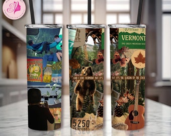 Vermont 20oz Skinny Tumbler Sublimation Designs, Vermont PNG File Digital Download, Vermont tumbler png, Vermont Montage