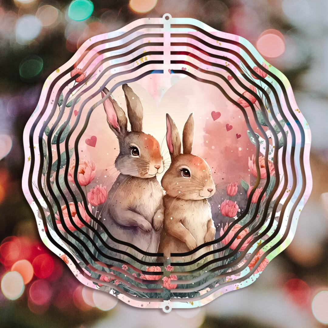 Easter Bunny Wind Spinner Sublimation Design, Wind Spinner Easter Bunny