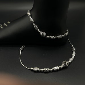 925 Sterling Silver Anklet, Silver Anklet, Silver Payal, Silver Bride Payal, Her Anniversary Gift, Her BDAY Gift