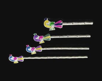 Flauta/bansuri de plata de ley 925 para el Señor Krishna/laddu Gopal ji y flauta para regalar.