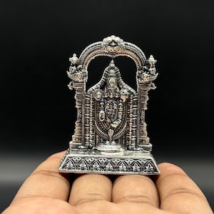 925 sterlingzilver Tirupati Balaji-idool, zilveren standbeeld Tirupati Balaji, godenidool, zilveren religieus cadeau, zilveren idolen