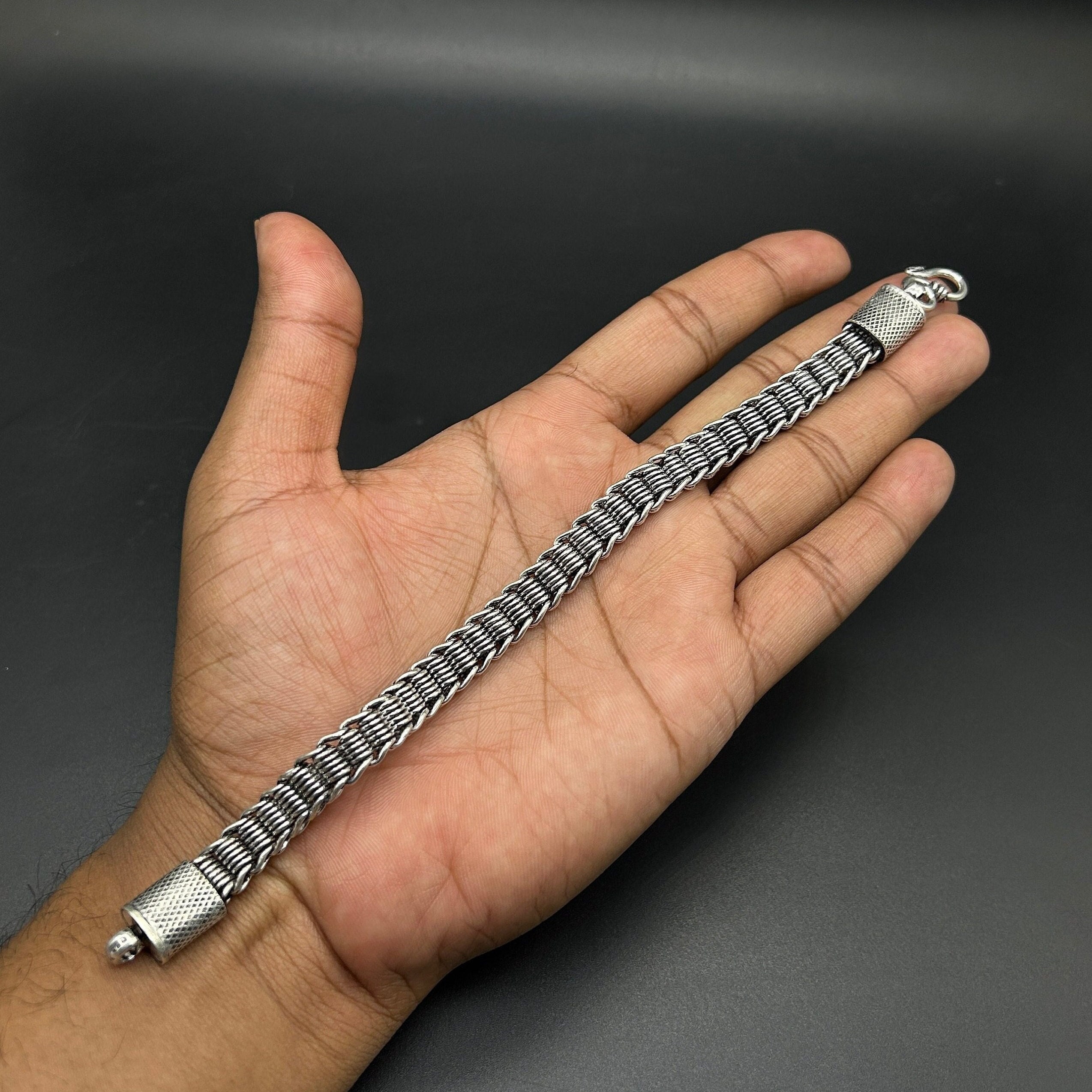 925 Sterling Silver Men's Bracelet - Etsy