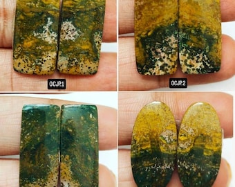 Ocean Jasper Gemstone, Natural Ocean Jasper Cabochon Flat Back Side, Loose Gemstone For Jewelry Making.