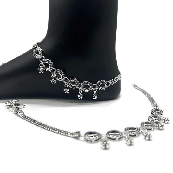 925 Sterling Silver Anklet Silver Bride Payal Silver Anklet Silver Payal Silver Antique Payal Designer Anklet Etsy