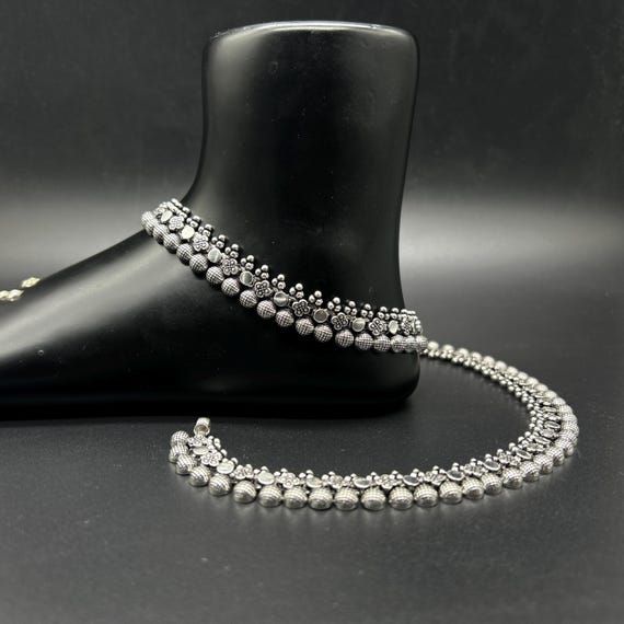 Buy 925 Sterling Silver Anklet / Silver Bride Payal / Silver ...