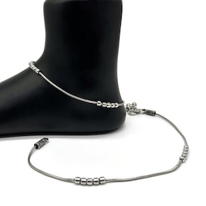 925 Sterling Silver Anklet / Silver Bride Payal / Silver Anklet / Silver Payal / Silver Antique Payal / Designer Anklet