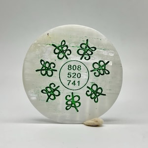 Selenite Charging Plate With Zibu Symbols  For Home & Office.