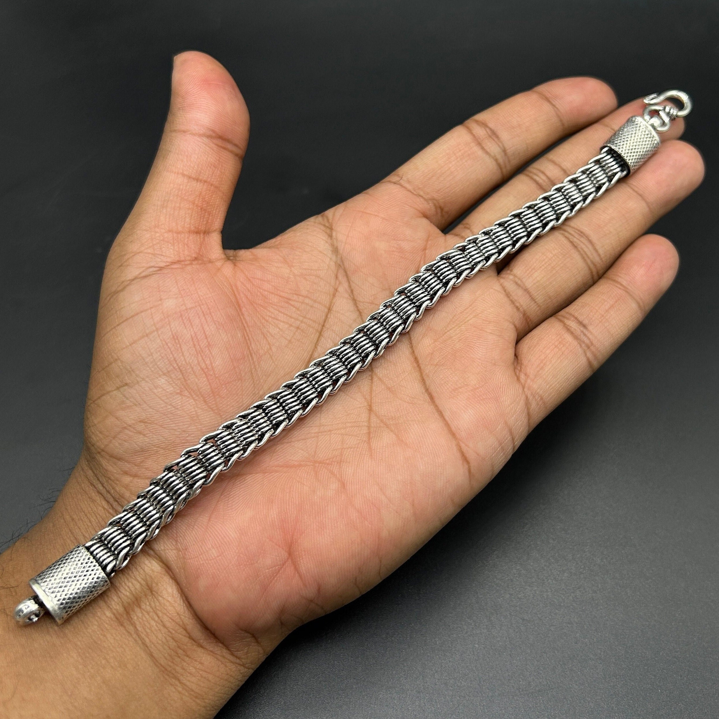 925 Sterling Silver Men's Bracelet - Etsy