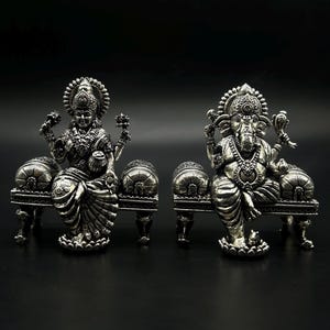 925 Sterling Silver Laxmi Ganesh Idol