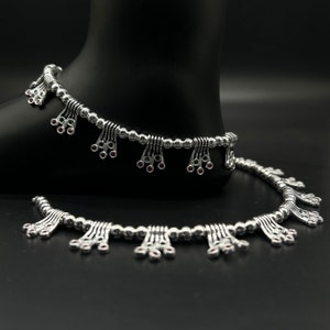 925 Sterling Silver Anklet / Silver Bride Payal / Silver Anklet / Silver Payal / Silver Antique Payal / Designer Anklet