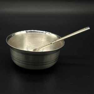 999 Pure Silver Bowl & Spoon / Silver Bowl and Spoon For Baby / Silver Utensils, Silver Baby Bowl For Medical Use For Health