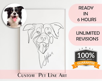 Dog line art, Pet line drawing, Custom line art, Single line drawing, Line art tattoo, One line drawing, Pet memorial drawing, Dog portrait