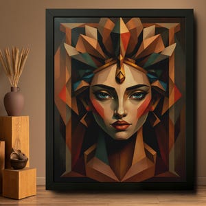 3D Face of The Goddess, Digital Art Print, Wall Art, AI Generated, AI Art, Digital Download, Home Decor, Printable