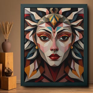 3D Face of The Goddess, Digital Art Print, Wall Art, AI Generated, AI Art, Digital Download, Home Decor, Printable