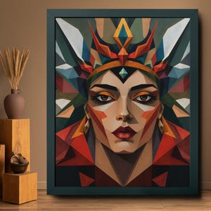 3D Face of The Goddess, Digital Art Print, Wall Art, AI Generated, AI Art, Digital Download, Home Decor, Printable