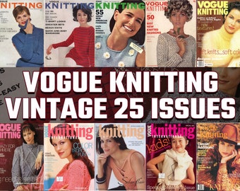 Knitting Magazine Vogue Vintage Collection, Digital Knitting Patterns and TechniquesVintage Knitting Magazine-1961 to 2004