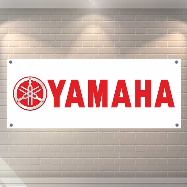 Yamaha Logo Banner Vinyl, Garage Sign,office or showroom, Flag, Racing Poster, Auto Car Shop, Car Poster, Garage Decor, Yamaha Banner