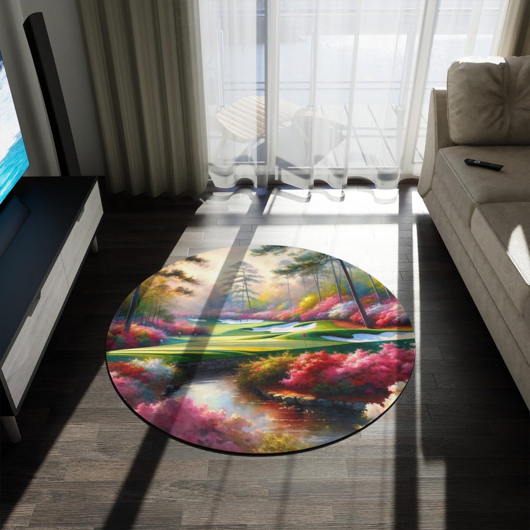 Spring Majesty Area Round Rug Azaleas at Amen Corner - Etsy