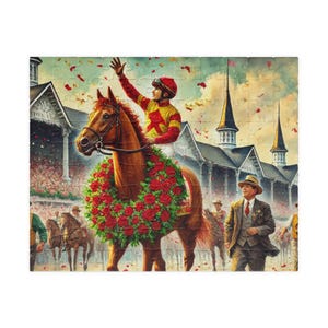 Victory Lap: Kentucky Derby 2024 Jigsaw Puzzle - Majestic Racehorse Celebration