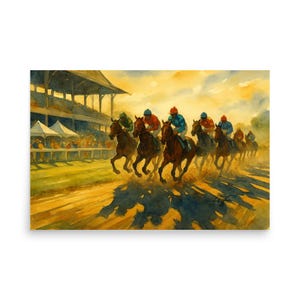 Póster de Silks & Shadow Play – Arte de carreras del Derby de Kentucky – Obra original de BT Wheeler