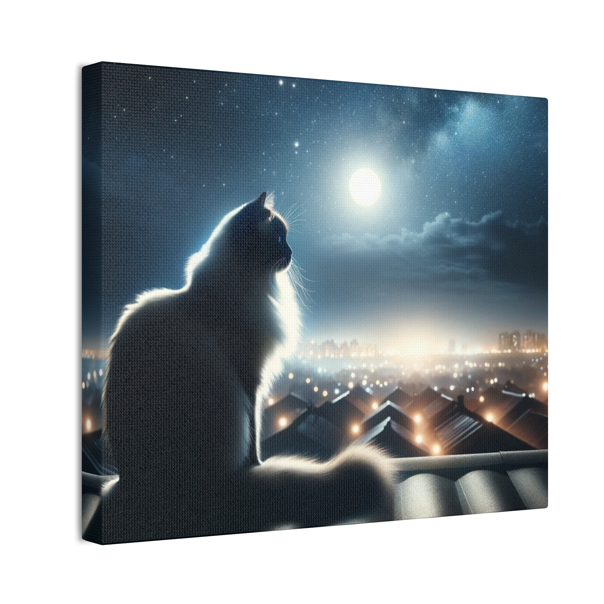 Midnight Mystique: Shadows and Skylines - Leinwand gespannt, 0.75"