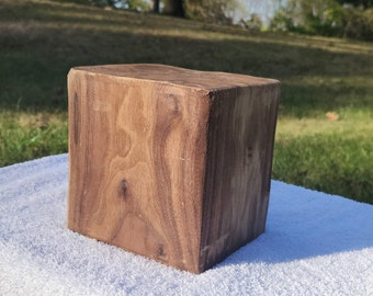 6 Inch Solid Black Walnut Heartwood Block