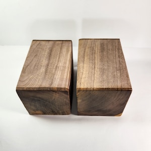 4"× 4"× 6" (2 pcs)  American Black Walnut Turning Squares,Planed,Wax sealed ends. Woodturning/ Carving/ engraving/ DIY projects/ home decor.