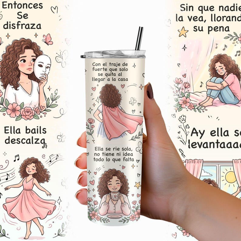 Till flickan jag var tumbler wrap PNG, inspirerande självkärlek sublimering, motiverande design för kvinnor, motiverande 20 oz, digital nedladdning bild 6
