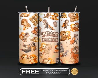 Punch Baby Monkey Tumbler Wrap, Viral Baby Monkey Inspired, Punch Monkey Sublimation, Emotional Plush Toy, Cute Monkey, Digital Download