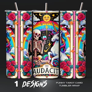 Gentleman Tumbler Wrap PNG, lustiges Tarot-Kartendesign, druckbare Cup-Hülle, digitaler Download, einzigartige Tarot-Kunst, lustiger Tumbler PNG-Download