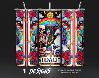 Gentleman Tumbler Wrap PNG, Funny Tarot Card Design, Printable Cup Sleeve, Digital Download, Unique Tarot Art, Funny Tumbler PNG Download