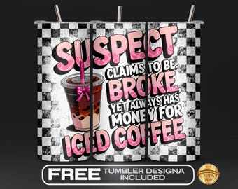 Misstänkt påstår rolig sarkastisk mamma Tumbler Wrap PNG, 20oz skinny sublimering, Sassy humor digital nedladdning för mors dag eller mammapresenter