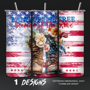 Veteran Memorial Day Tumbler Wrap 20oz, Sublimation Design, Digital Download PNG, American Flag Tumbler Wrap PNG, 4th of July Tumbler, DIY,3