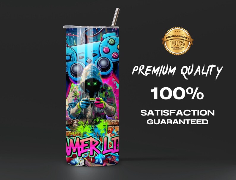 Gamer Life Tumbler Wrap PNG, Neon Graffiti Gamer Clipart, Video Gaming ...