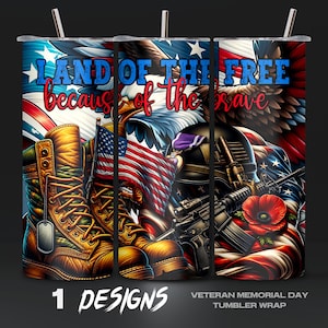 Veteran Memorial Day Tumbler Wrap 20oz, Sublimation Design, Digital Download PNG, American Flag Tumbler Wrap PNG, 4th of July Tumbler, DIY,2