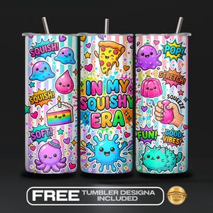 Squishy Era Tumbler Wrap PNG, Kawaii Sensory Toy Sublimation, Squishy Liebhaber Geschenk, spielerische Ästhetik 20 Unzen Skinny, digitaler Download