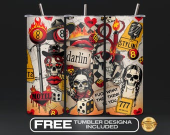 Western Punk Collage Tumbler Wrap PNG, Howdy Western Collage, Kantige Country Tattoo Ästhetik, Cowboy Punk Sublimation, digitaler Download