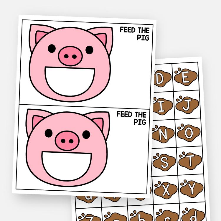 Feed the Pig, Farm Animals Sensory Bin Cards, Preschool Sensory Play ...