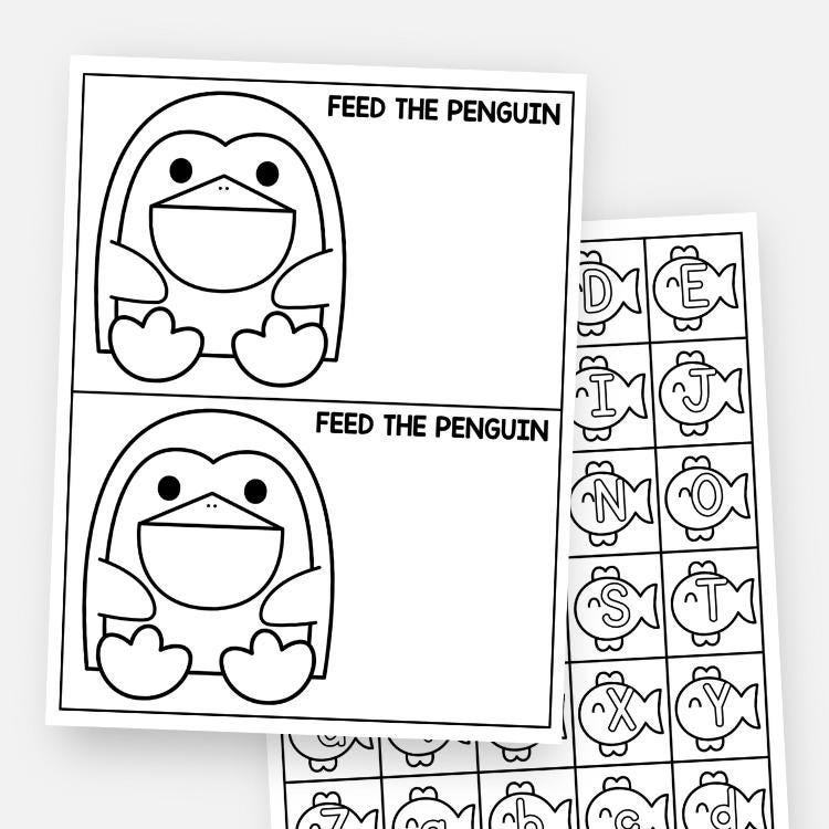 Feed the Penguin, Arctic Animals Sensory Bin Cards, Preschool Sensory ...