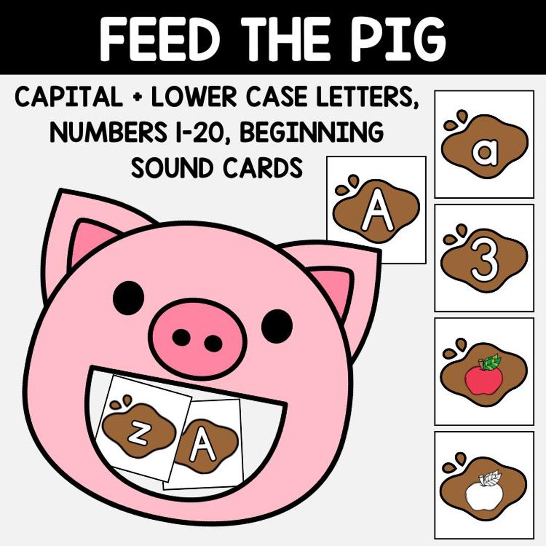 Feed the Pig, Farm Animals Sensory Bin Cards, Preschool Sensory Play ...