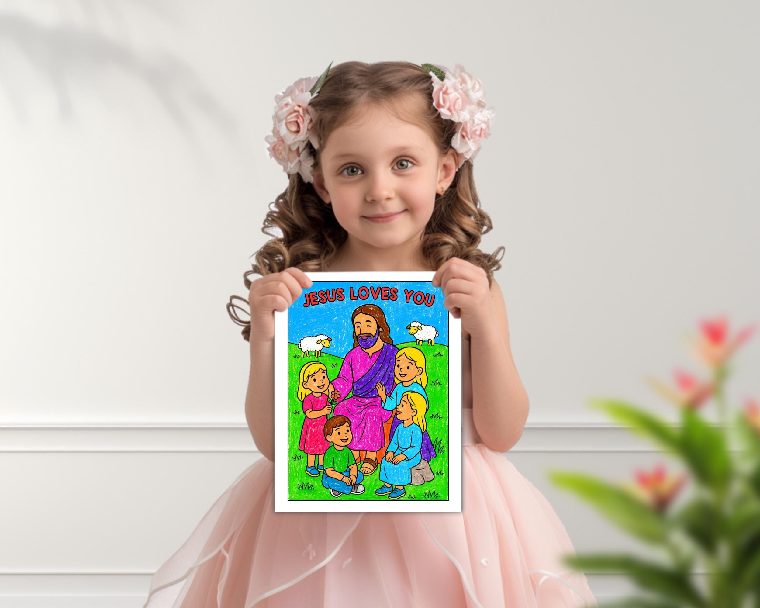 Jesus Loves You, Sunday School Bible Coloring Page, Church Bulletin ...