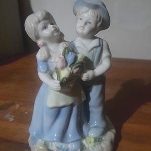 Vintage Glazed Figure of a Young Couple