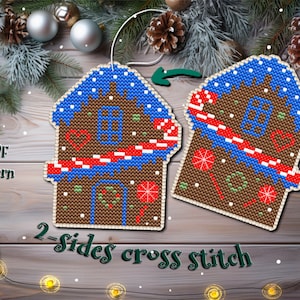 Christmas Cross Stitch, Gingerbread House Christmas Pattern, Plastic Canvas Cross Stitch, Ginger House, Cross Stitch, DIY Christmas Gift
