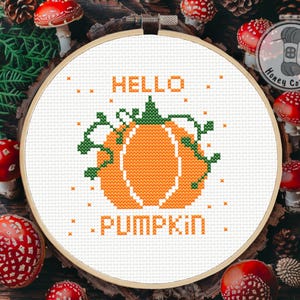 Pumpkin Halloween Cross Stitch Pattern: Beginner Friendly (Digital Download)