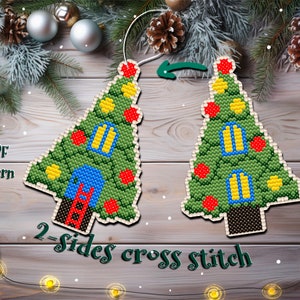 Christmas Tree House Cross Stitch Pattern: DIY Decoration (PDF Pattern)