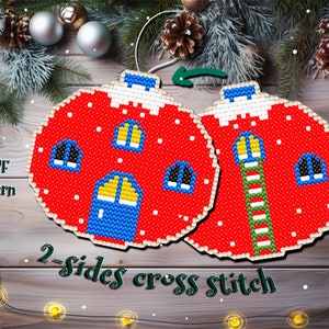 Christmas Ball Cross Stitch Pattern: Holiday Ornament DIY (PDF Pattern)