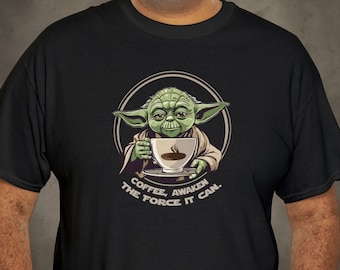 Yoda Coffee Wisdom T-Shirt - Awaken the Force