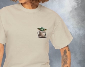 Adorable Baby Yoda Grogu Coffee Lover T-Shirt - Star Wars Inspired Tee