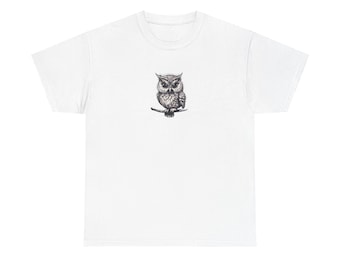 Cute Ashoka Black and White Owl T-Shirt - Adorable Bird Tee