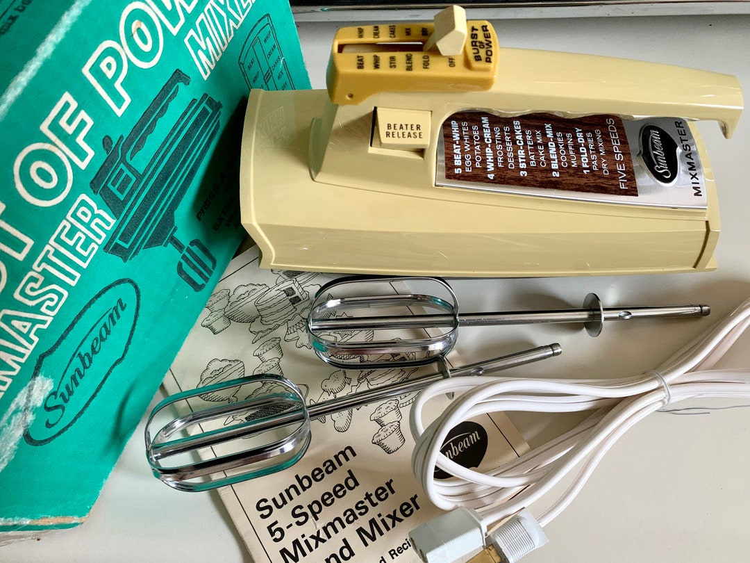 Vintage Sunbeam 5 Speed Mixmaster Burst of Power Hand Mixer Etsy